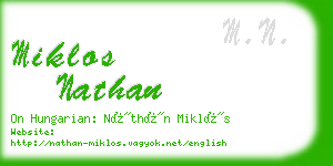 miklos nathan business card